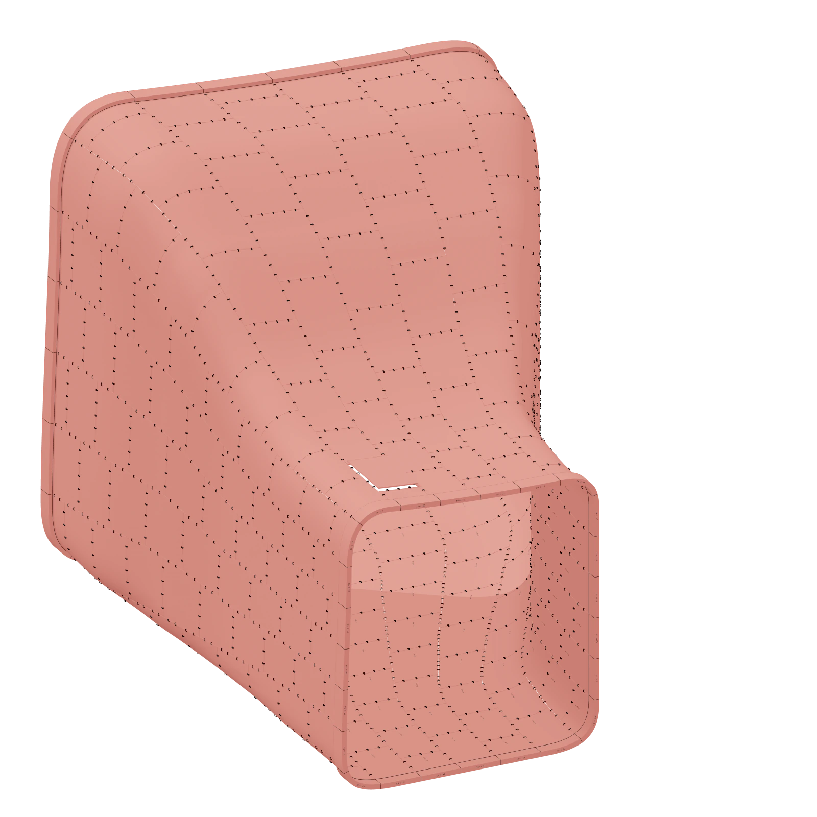 Axonometric view of the panelised shell